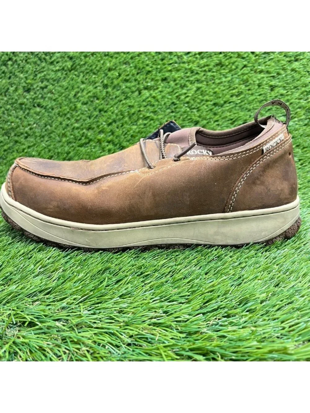 Rocky Dry Strike SRX Mens Size 8E Brown Leather Composite Safety Toe Work Shoes